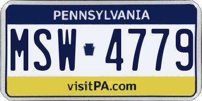 PA license plate MSW4779
