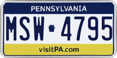 PA license plate MSW4795