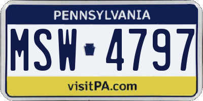 PA license plate MSW4797