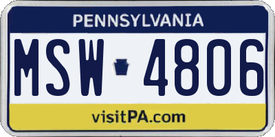 PA license plate MSW4806