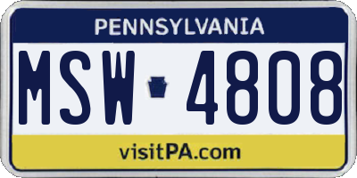 PA license plate MSW4808