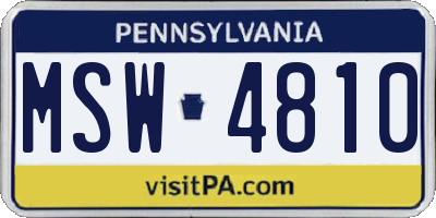 PA license plate MSW4810