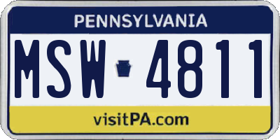 PA license plate MSW4811