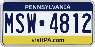 PA license plate MSW4812