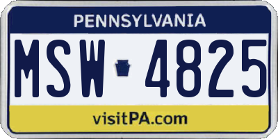 PA license plate MSW4825