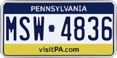 PA license plate MSW4836