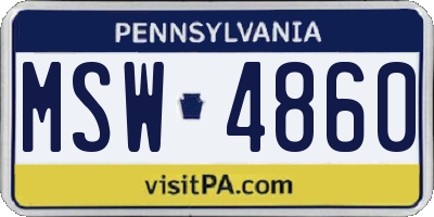 PA license plate MSW4860