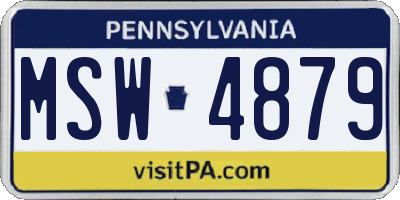 PA license plate MSW4879