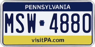 PA license plate MSW4880