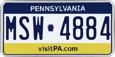 PA license plate MSW4884
