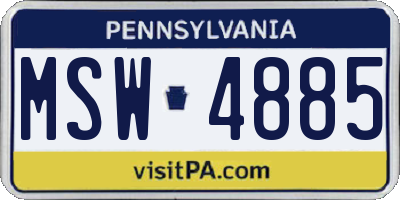 PA license plate MSW4885
