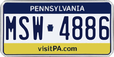 PA license plate MSW4886