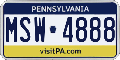 PA license plate MSW4888