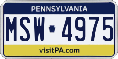 PA license plate MSW4975