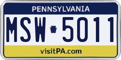 PA license plate MSW5011