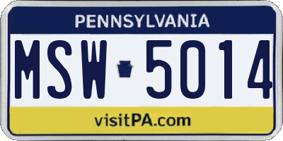 PA license plate MSW5014