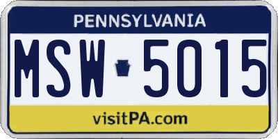 PA license plate MSW5015