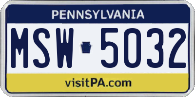 PA license plate MSW5032