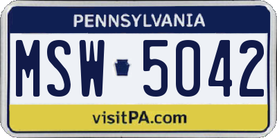 PA license plate MSW5042