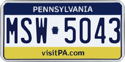 PA license plate MSW5043