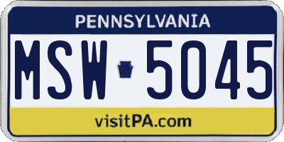 PA license plate MSW5045