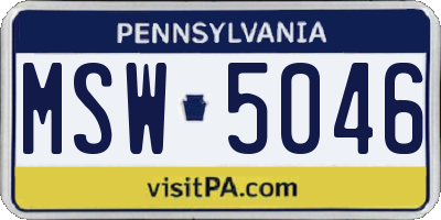 PA license plate MSW5046
