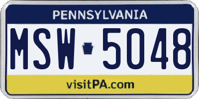 PA license plate MSW5048