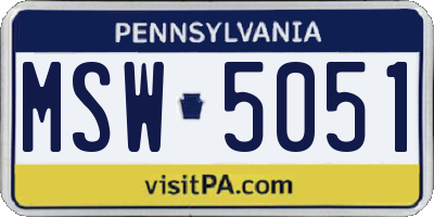 PA license plate MSW5051