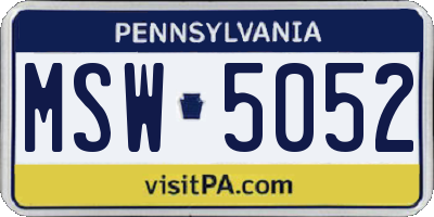 PA license plate MSW5052