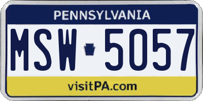 PA license plate MSW5057