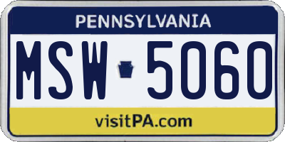 PA license plate MSW5060