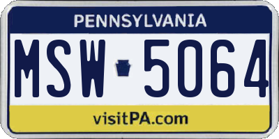 PA license plate MSW5064