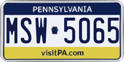 PA license plate MSW5065