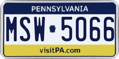 PA license plate MSW5066