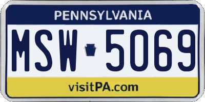 PA license plate MSW5069