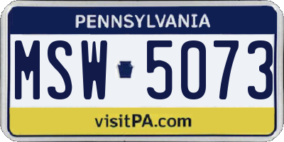 PA license plate MSW5073