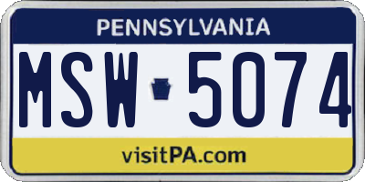 PA license plate MSW5074