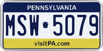 PA license plate MSW5079