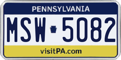 PA license plate MSW5082