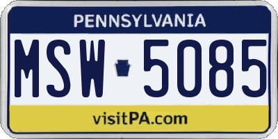 PA license plate MSW5085
