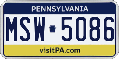 PA license plate MSW5086