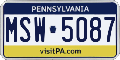PA license plate MSW5087