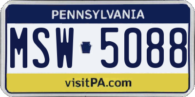 PA license plate MSW5088