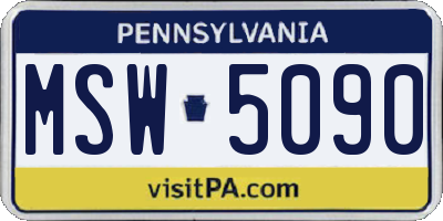 PA license plate MSW5090