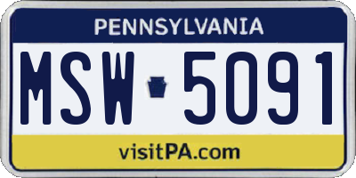 PA license plate MSW5091