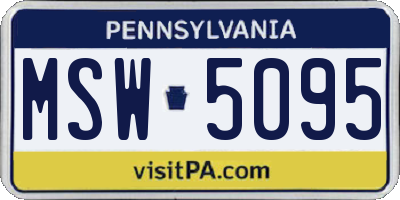 PA license plate MSW5095
