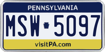 PA license plate MSW5097