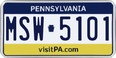 PA license plate MSW5101