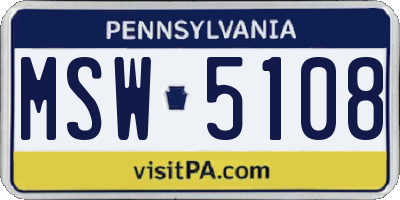 PA license plate MSW5108
