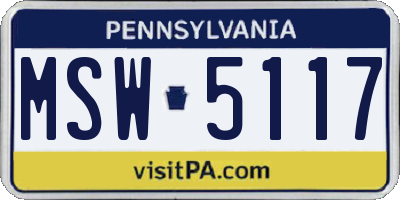 PA license plate MSW5117